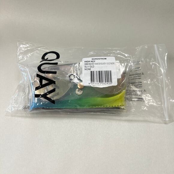 Quay Australia High Key Sunglasses Silver Gold Mirrored - Picture 4 of 10